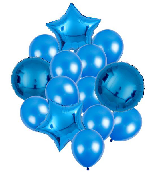 set blauwe ballonnen - ster - rond