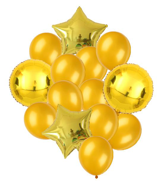 goud ballonnen - set ster - rond