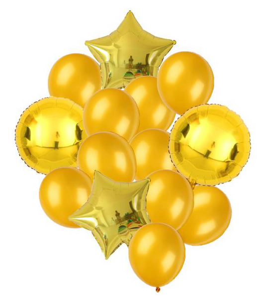 goud ballonnen - set ster - rond