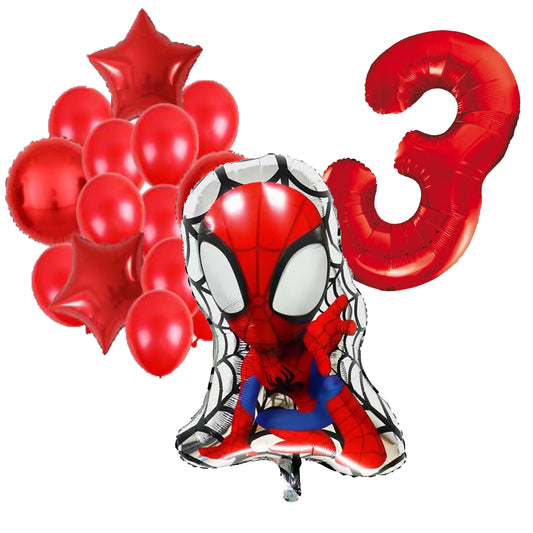 Spidey ballonnen pakket - 72x47cm - Folie Ballon set - Spiderman - Themafeest - 3 jaar - Verjaardag - Ballonnen - Versiering - Helium ballon
