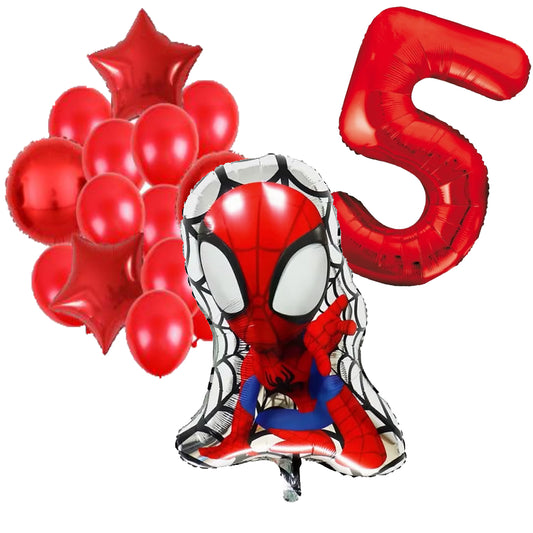 Spidey ballonnen pakket - 72x47cm - Folie Ballon set - Spiderman - Themafeest - 5 jaar - Verjaardag - Ballonnen - Versiering - Helium ballon