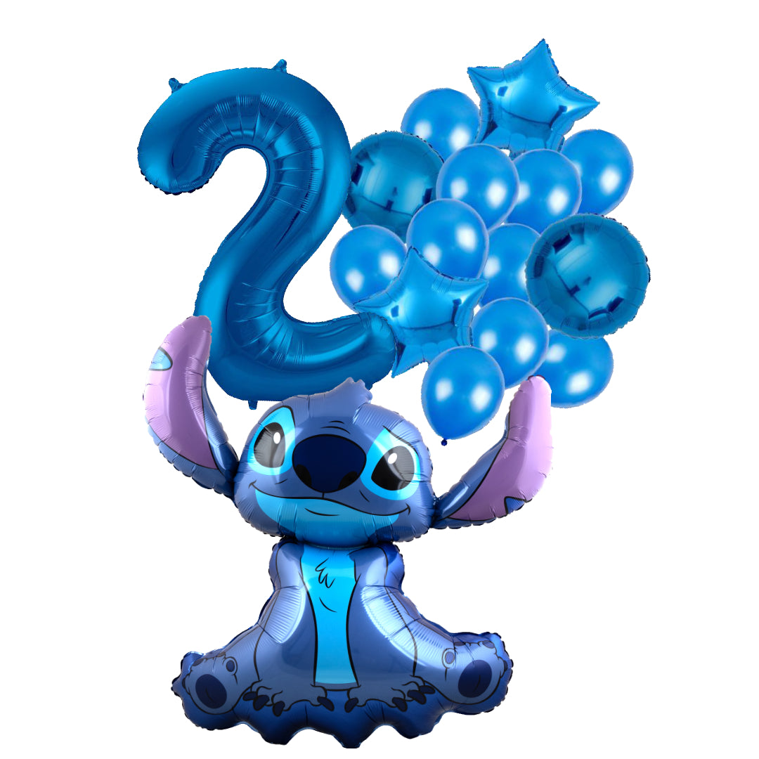Stitch ballon set 2 jaar - 97x90cm folie ballon voor Disney themafeest
