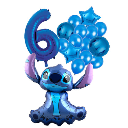 Stitch ballon set 6 jaar - 97x90cm folie ballon voor Disney themafeest