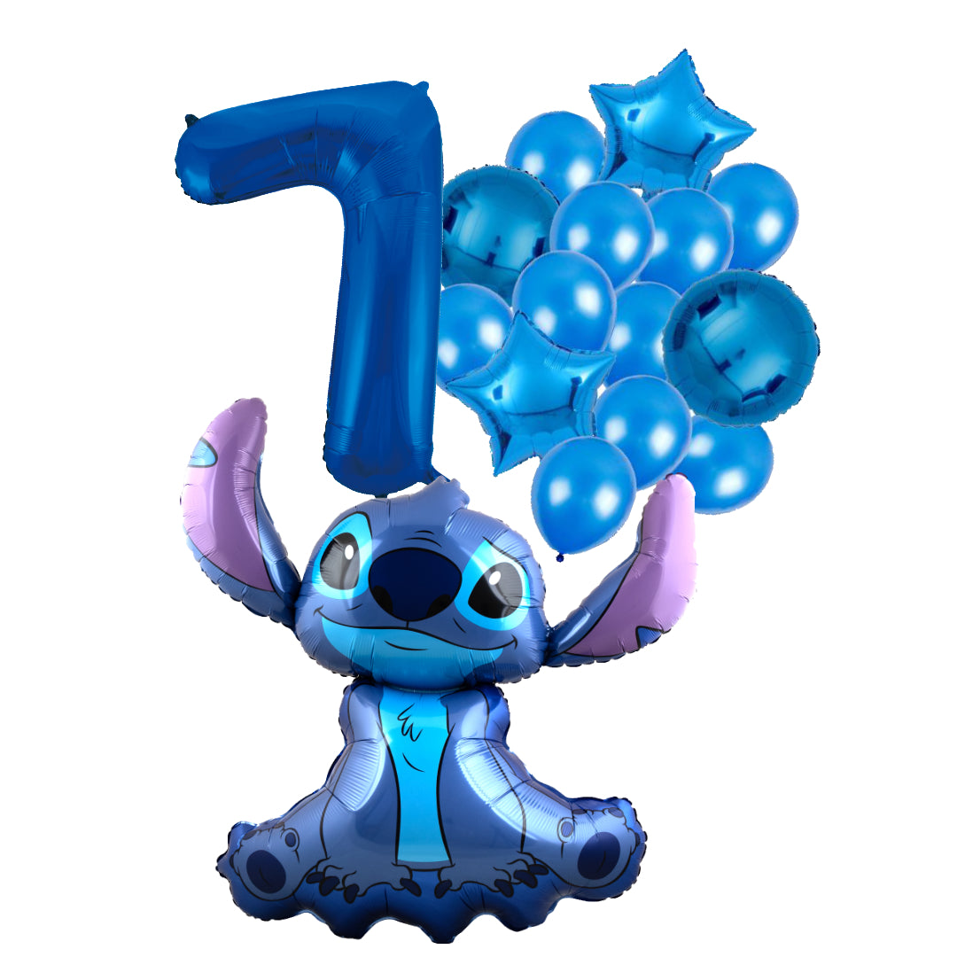 Stitch ballon set 7 jaar - 97x90cm folie ballon voor Disney themafeest